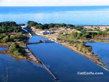 Korfu Fotos, die Mündung des Korission Sees