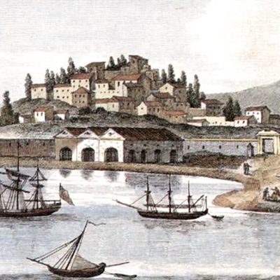 Korfu - alter Tiefdruck des Hafens