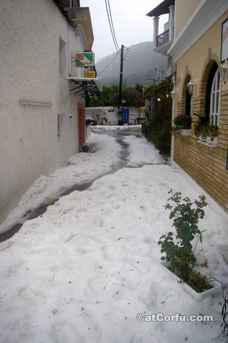 Benitses - ein Tag mit Hagel
