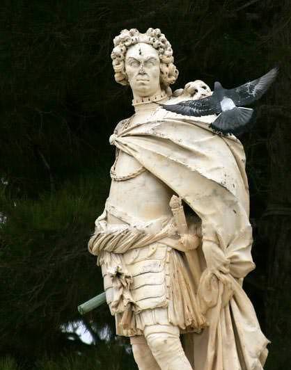 Die Statue von Johann Mattias Von Schulenburg in Korfu