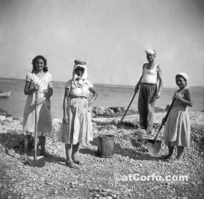 Benitses Bau des alten Hafens um 1960