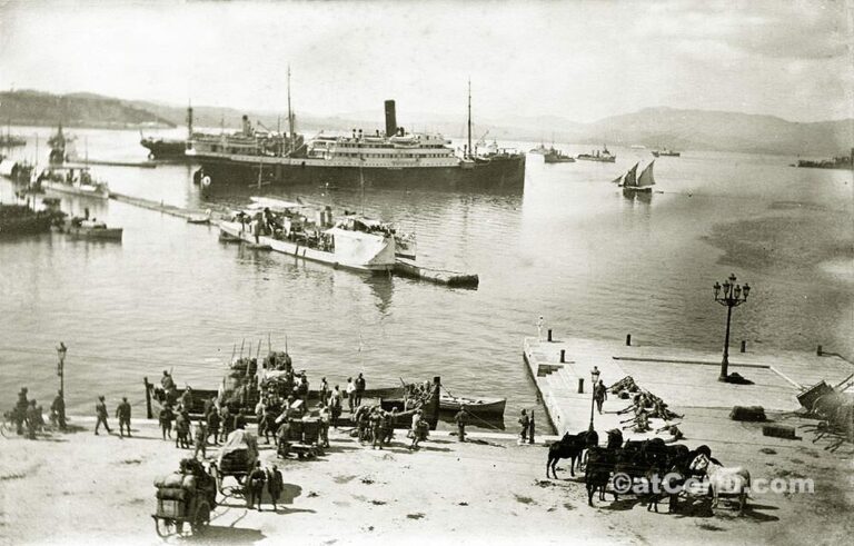 Korfu alte Fotos-Italiener evakuieren Korfu um 1923