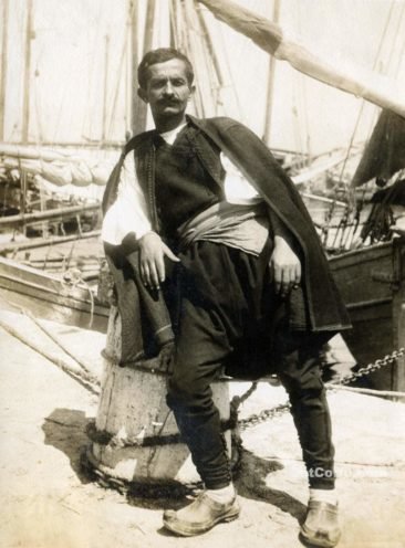 Korfu alte Fotos-Arbeiter im Hafen 1920