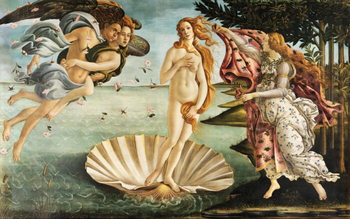 Sandro Botticellis ästhetisches Gemälde „Die Geburt der Venus“ (1485)