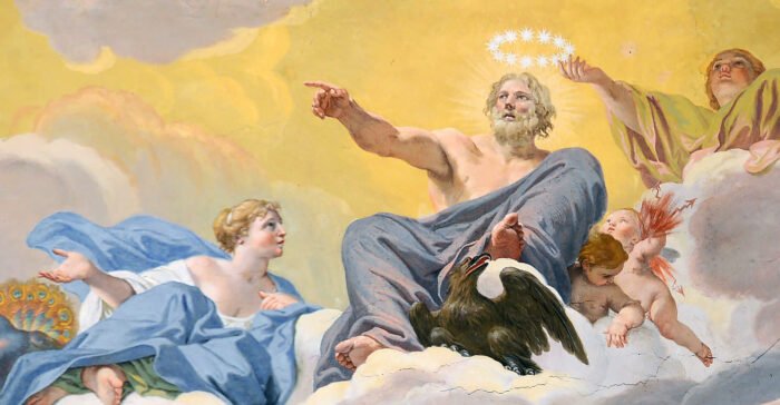 Zeus und Hera – Detail des Rates der Götter – in der Galleria Borghese (Rom)