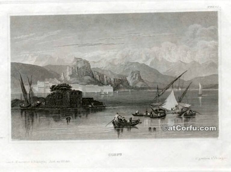 Κέρκυρα φωτογραφίες - Μεσαιωνική σκηνή σε γκραβούρα
