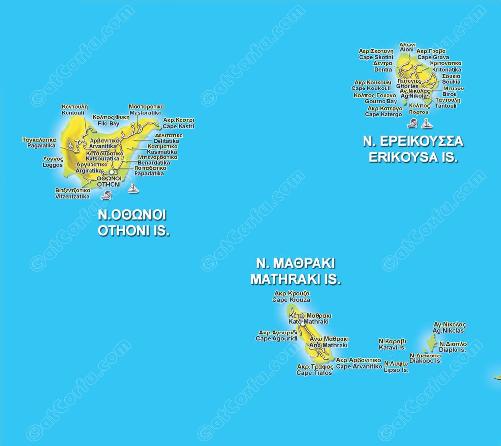 Χάρτης Διαποντίων νήσων Χάρτης Διαποντίων νήσων