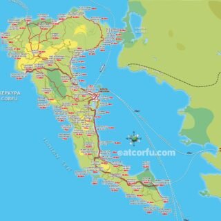 Χάρτης αποστάσεων στην Κέρκυρα
