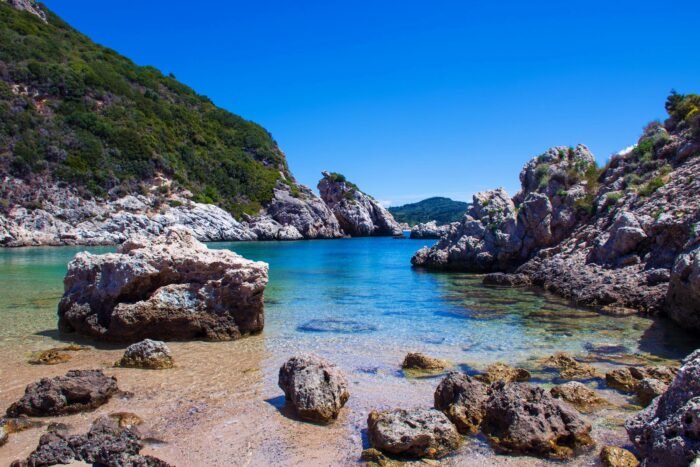 Τυρκουάζ νερά στην διπλή παραλία Πόρτο Τιμόνι