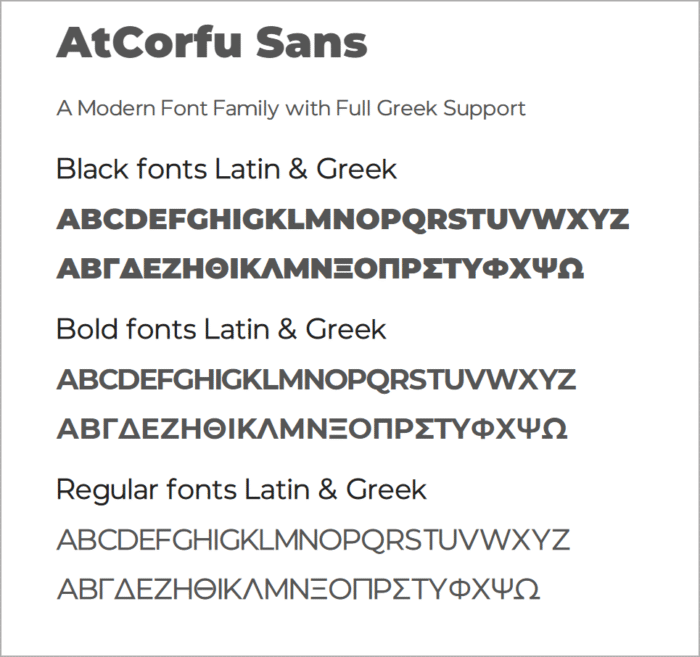 AtCorfu Sans - Ελληνική γραμματοσειρά