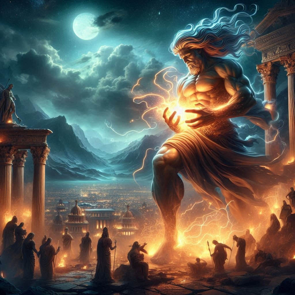 Προμηθέας δίνει τη φωτιά στην ανθρωπότητα