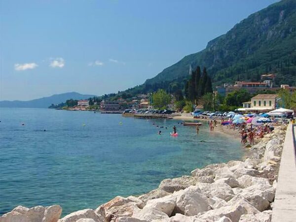 Benitses holidays - the beach outside the port