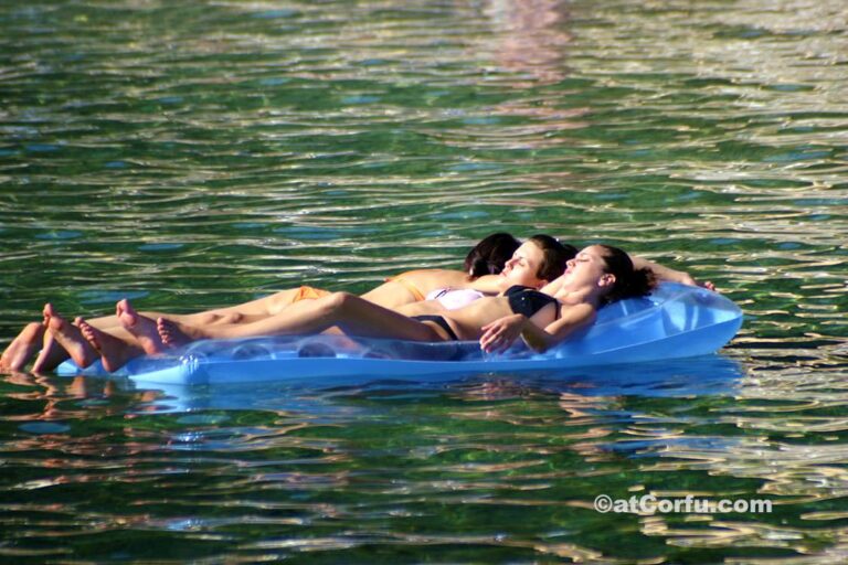 Sunbathing in Benitses
