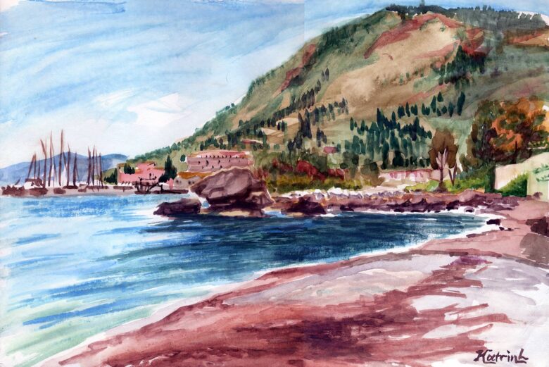 A painting of Laopetra rock
