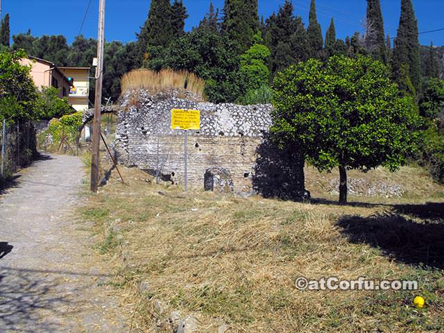 Benitses Corfu Roman baths from east