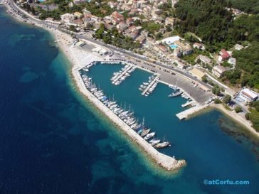 Benitses airphotos - the yacht marina from north
