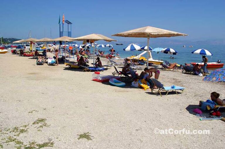 Benitses Beach near the port