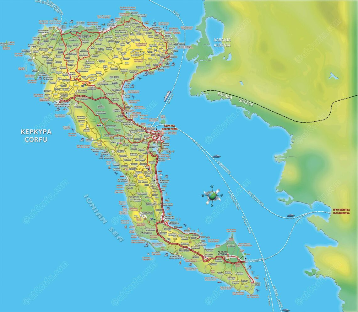 map of corfu island