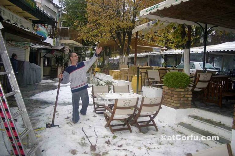 Hail in Benitses