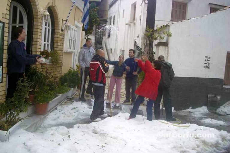 Hail in Benitses