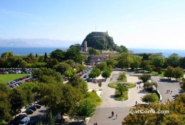Corfu Esplanade square and the Old fortress