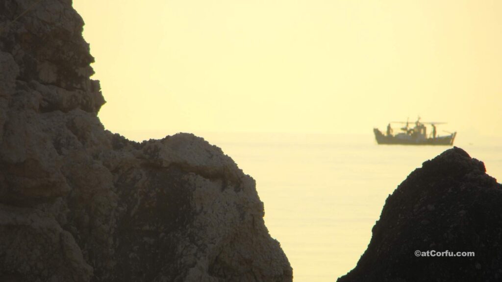 Corfu Benitses, spying from the rock Corfu Benitses, spying from the rock