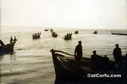 Benitses - leaving the port for fishing-1970
