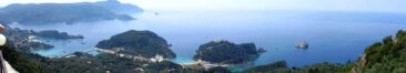 Paleokastritsa shores as viewed from Lakones