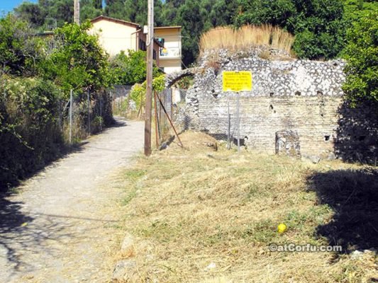 Benitses Corfu - The Roman baths last turn right