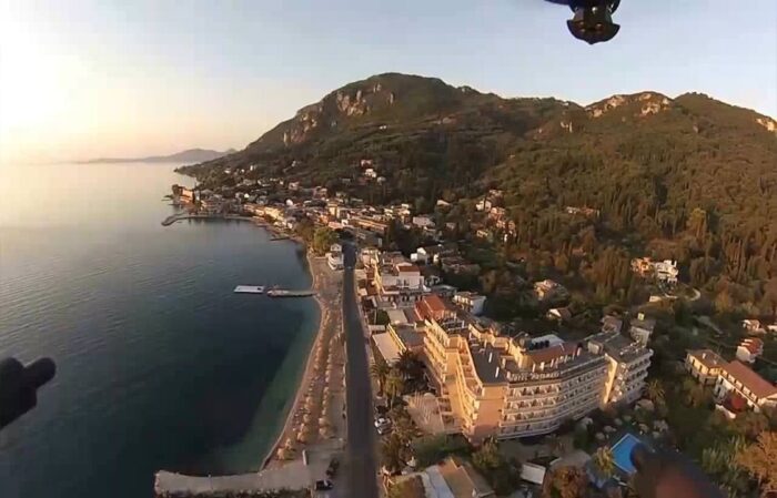 Benitses from helicopter