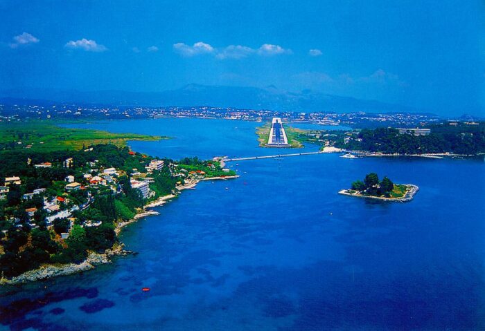 Corfu airport and Mouse island