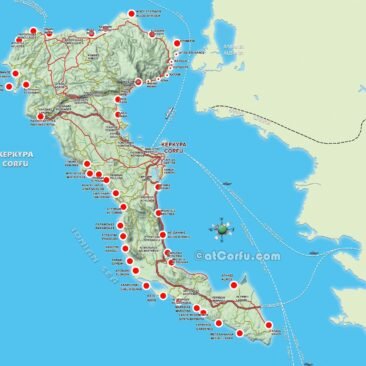 Corfu Beaches map