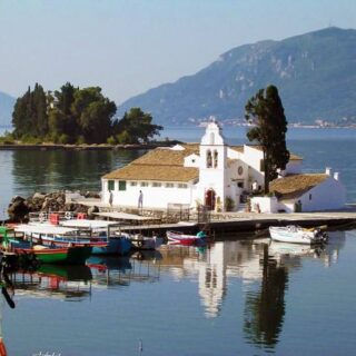 Corfu sights - The Vlacherna Monastery Vlacherna and Mouse island