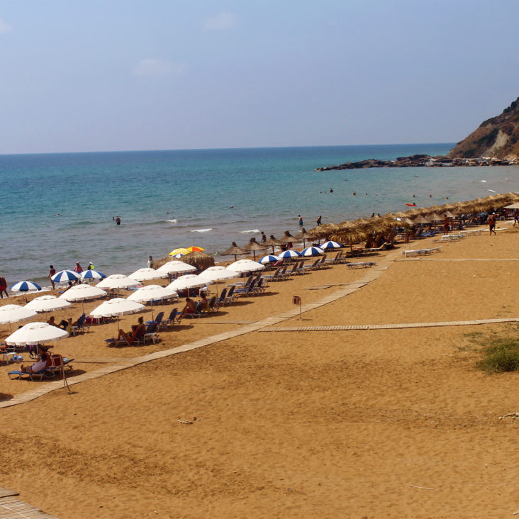 Gardenos Large Sandy Beach at Vitalades Corfu - AtCorfu