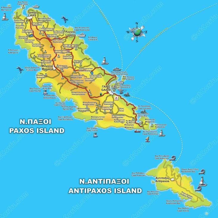 Corfu Map: Unfold Corfu's Roads in Greek & English - AtCorfu