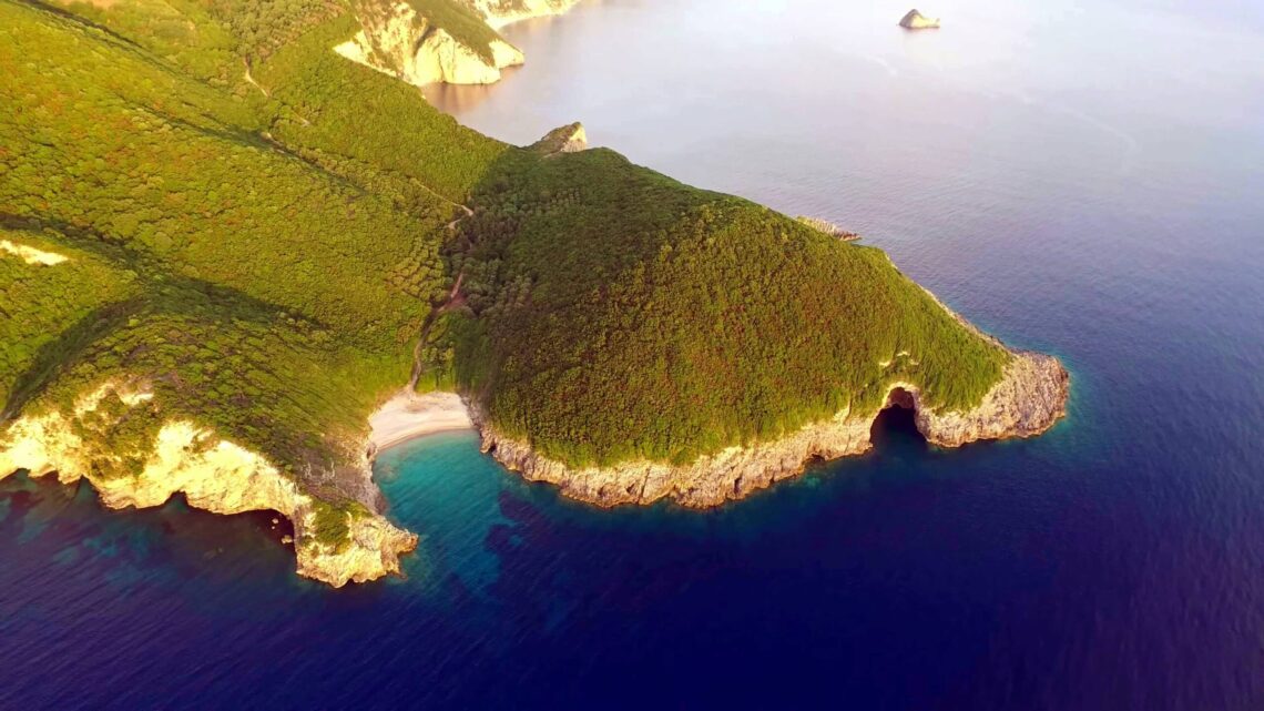Liniodoros beach at west Corfu