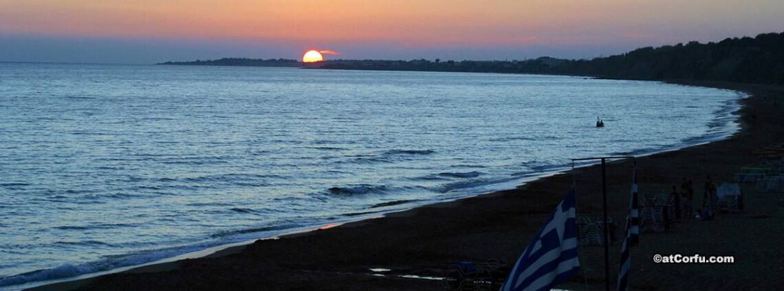 The golden long sandy beach of Marathias