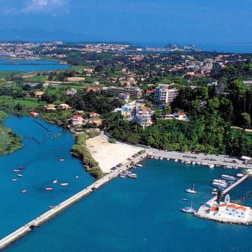 The airport of Corfu behind Mouse island