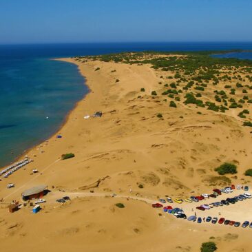 The parking area in Issos Beach