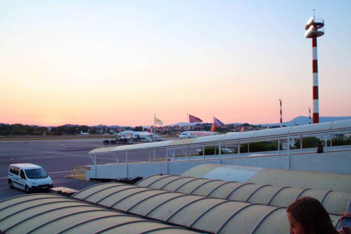 From inside Corfu airport