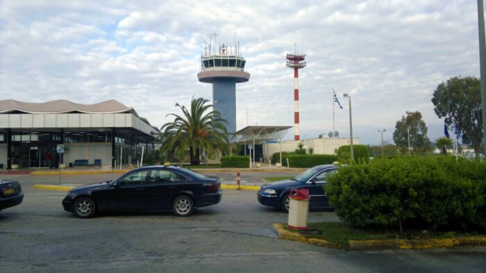 Taxi station on Corfu airport