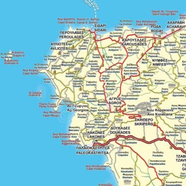 North West Corfu map