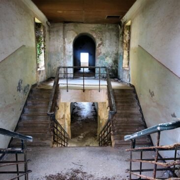 Steps in old British hospital in Corfu