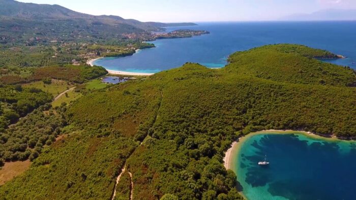 Avlaki beach at Erimitis - view from behind