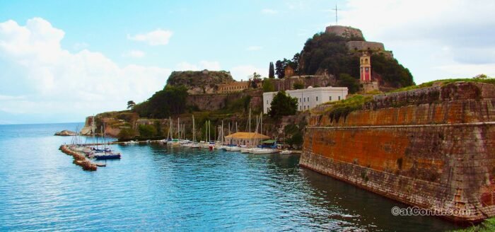 Old fortress in Corfu from Faliraki