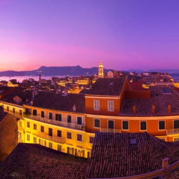 Corfu old town at night