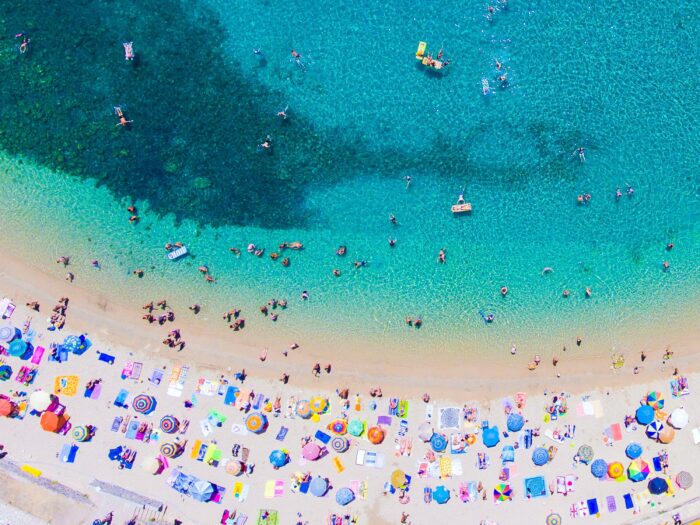 A Beach in Corfu from drone
