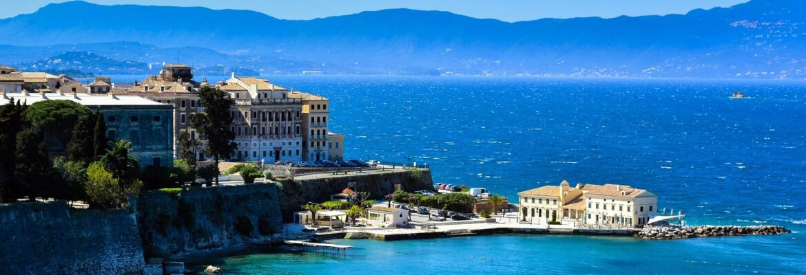 Faliraki under old fortress in Corfu