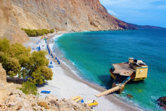 Glyka nera beach in Chania Crete