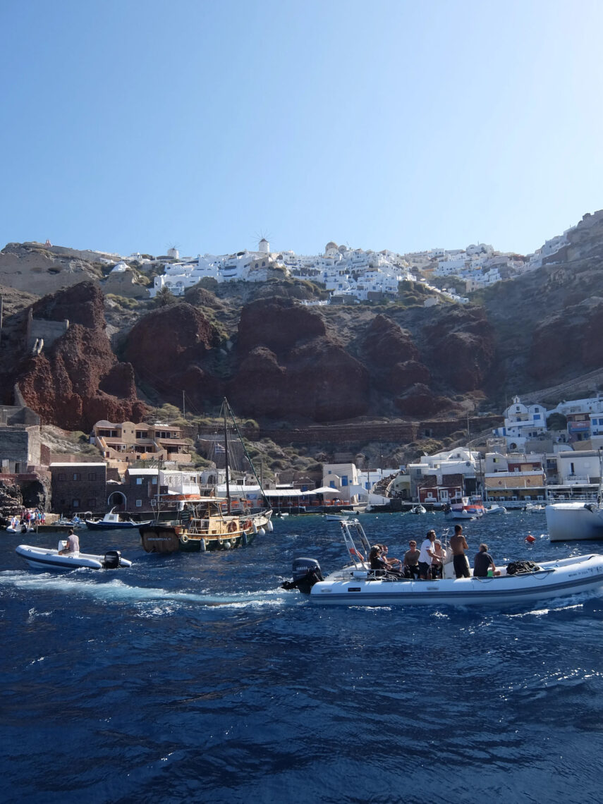 Santorini from the sea